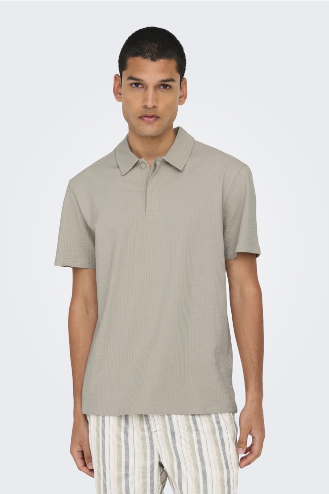 ONSKIAN LIFE REG SEERSUCKER SS POLO 22028694 SILVER LINING
